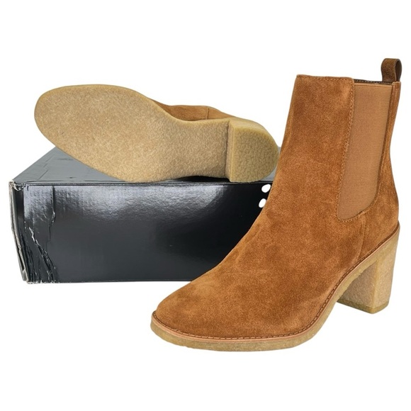 Lauren Ralph Lauren Marianna Tan Suede Leather Womens Ankle Boots Size 6M - Picture 12 of 13